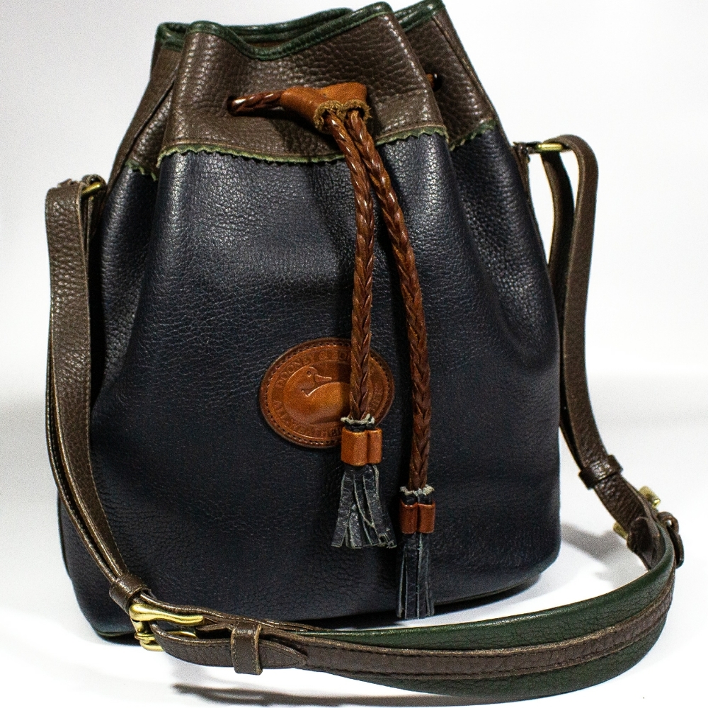 Vintage Dooney and Bourke Navy Blue Bucket Bag
